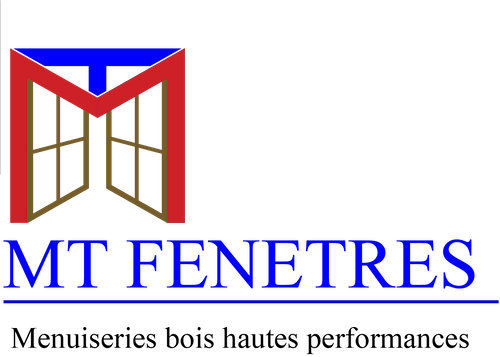 Mt Fenetre - Logo du spécialiste des fenêtres en bois hautes performances, avec finition lasure ou peintes à Saint Laurent en Royans.